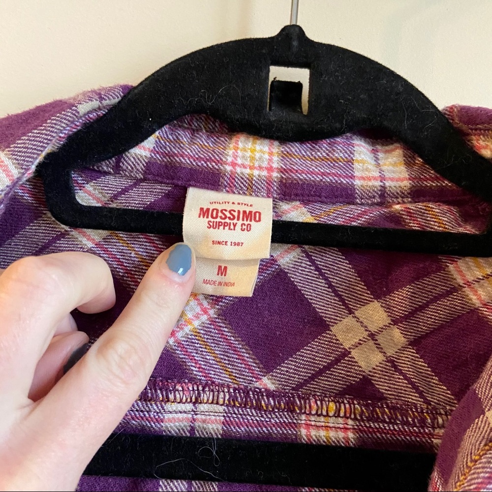 Mossimo purple plaid flannel button down top - Picture 4 of 5